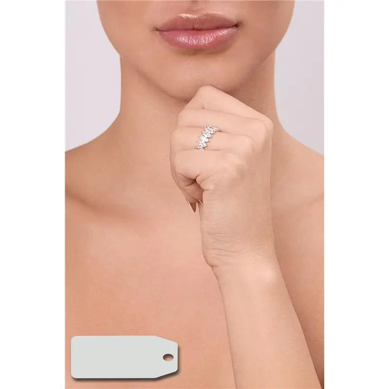 3MM RHODIUM/CRYSTAL/SMOOTH NAVETE RING