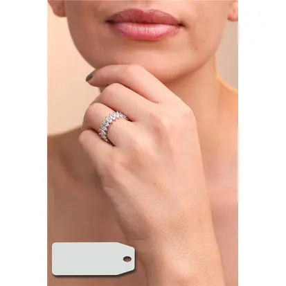 Fede Navette 3 mm in Rodio - Zirconia Bianca