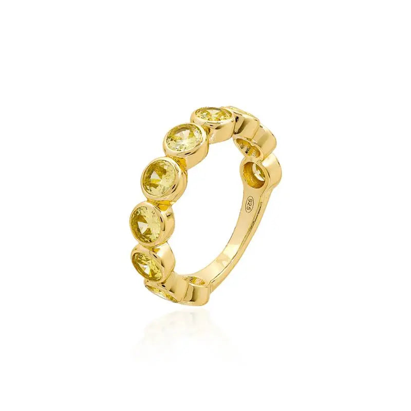 FULL RING WITH LIGHT POINTS 3 MM ENGLISH SETTING GOLD/YELLOW FANCY/SMOOTH