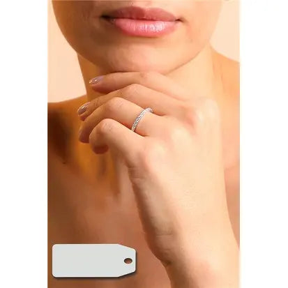 Fede Intera Punti di Luce 2 mm in Rodio - Zirconia Bianca