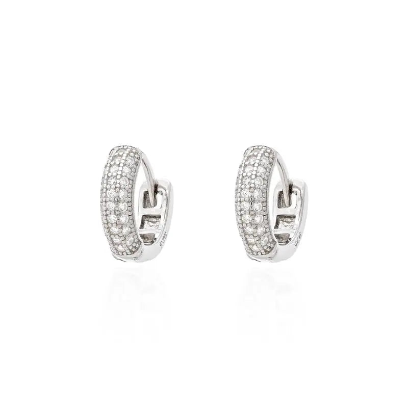 SMALL RING WITH 3 ROWS OF RHODIUM ZIRCONIA/WITHOUT STONE/WHITE ZIRCONIA
