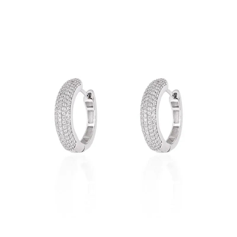 NOW RHODIUM STUDDED/STONELESS/WHITE ZIRCONIA