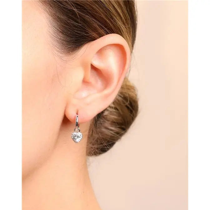 11 MM PLAIN RING WITH 5 MM HEART SETTING AROUND RHODIUM/CRYSTAL/WHITE ZIRCONIA