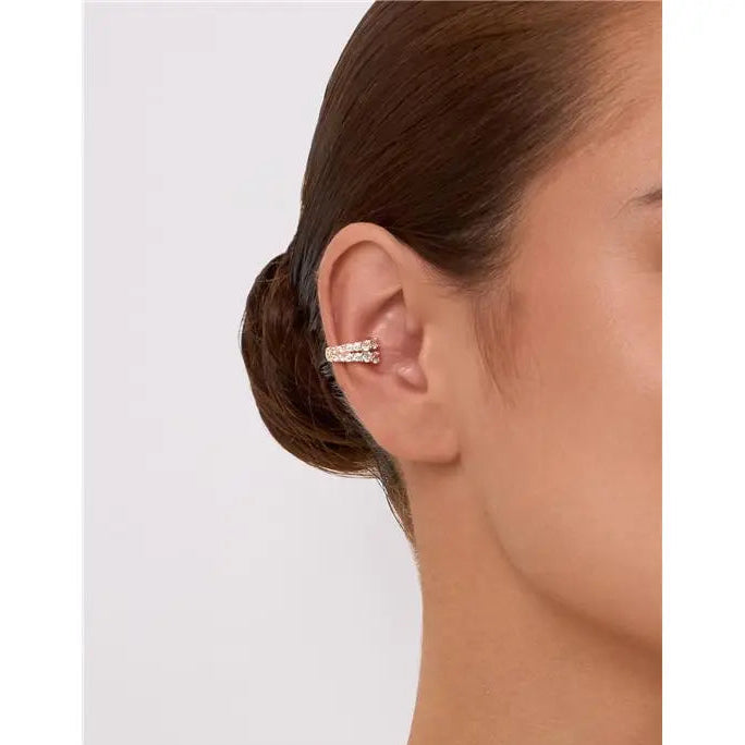 PIERCING TWO ROWS OF CRESCENT LIGHT POINTS GOLD/WITHOUT STONE/WHITE ZIRCONIA