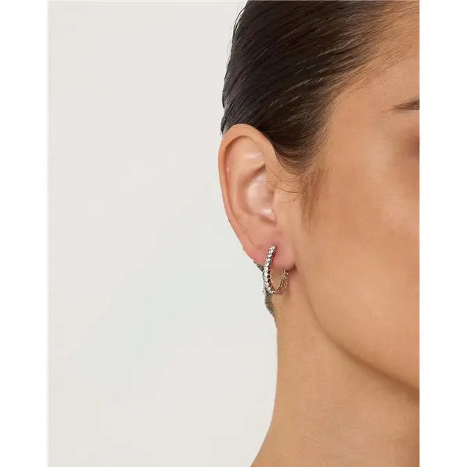 20 MM RING STUDDED ON BOTH SIDES RHODIUM/WITHOUT STONE/WHITE ZIRCONIA
