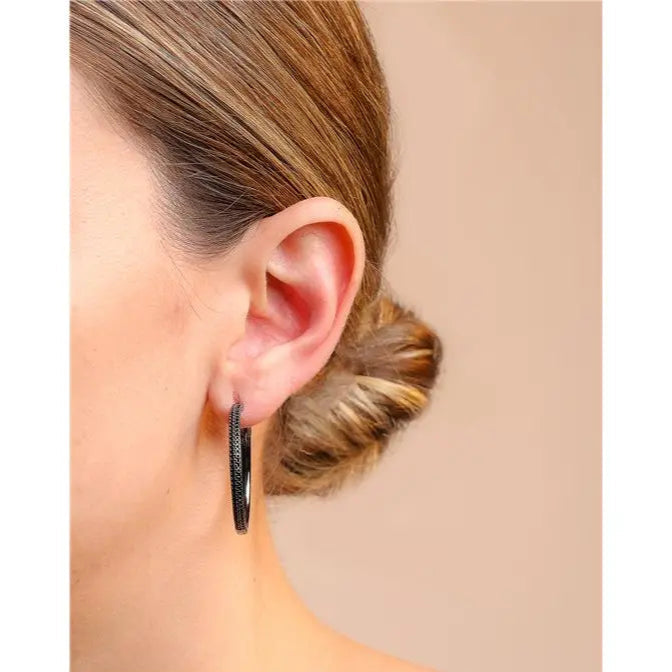 35 MM HALF RING SETTING TWO ROWS BLACK/WITHOUT STONE/BLACK ZIRCONIA