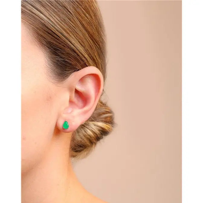 5 MM DROP EARRING RHODIUM/EMERALD FUSION/SMOOTH