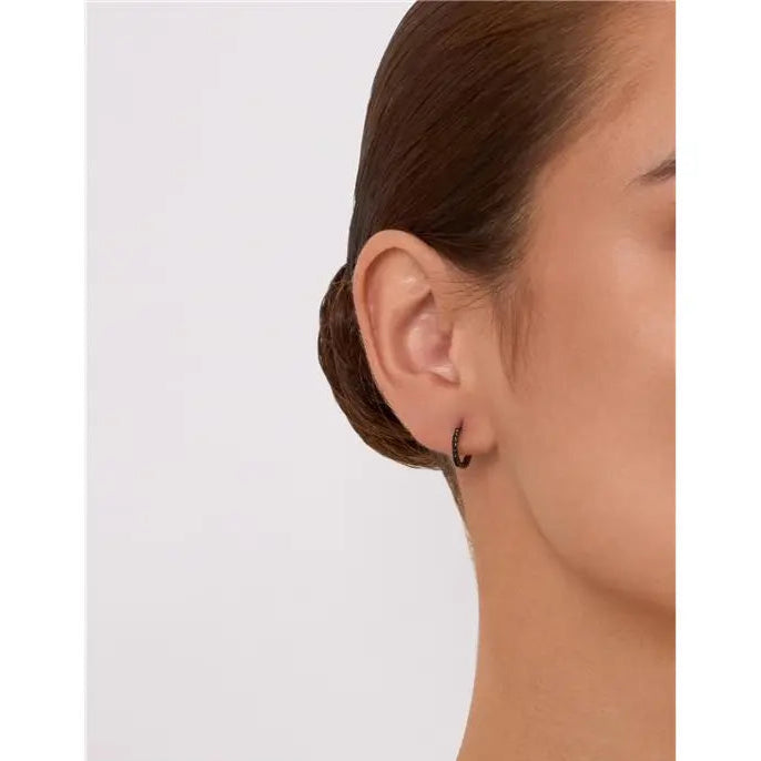 12 MM HALF BLACK SETTING HOOP/WITHOUT STONE/BLACK ZIRCONIA