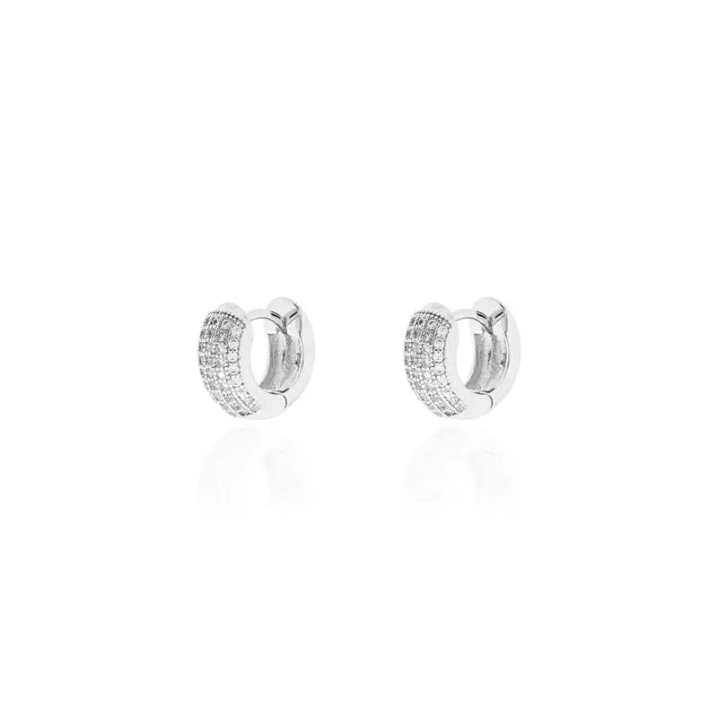 12 MM HALF RING SETTING FIVE ROWS RHODIUM/WITHOUT STONE/WHITE ZIRCONIA
