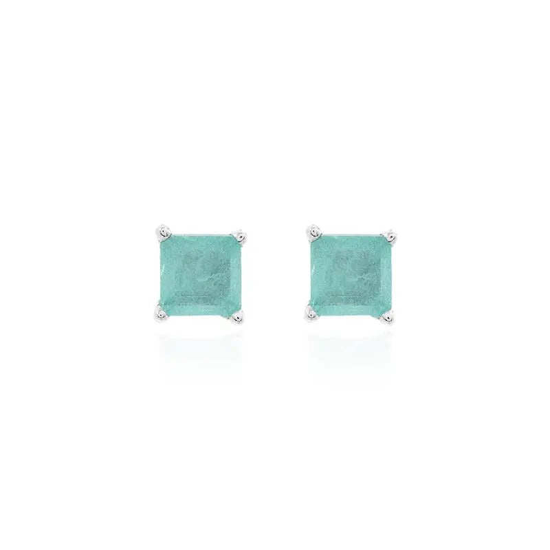 SECOND SQUARE HOLE 4MM RHODIUM/COLOMBIANA/SMOOTH