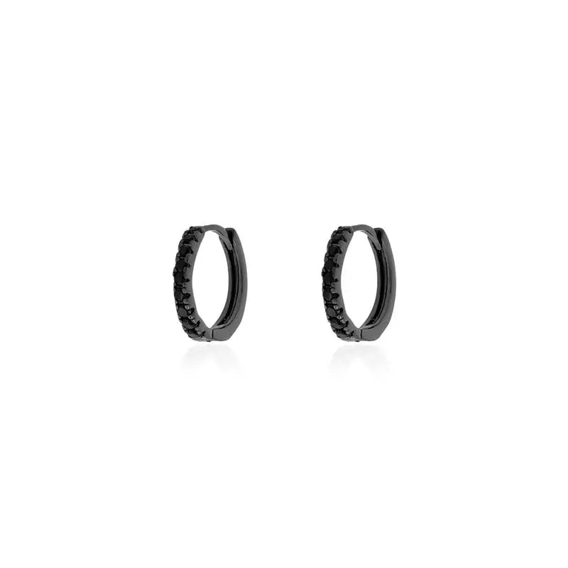 12 MM HALF BLACK SETTING HOOP/WITHOUT STONE/BLACK ZIRCONIA