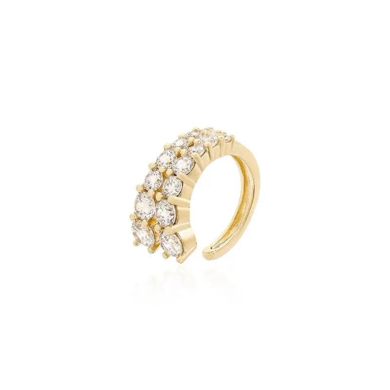 PIERCING TWO ROWS OF CRESCENT LIGHT POINTS GOLD/WITHOUT STONE/WHITE ZIRCONIA