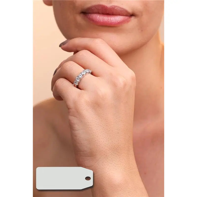 HALF SETTING RING WITH SIX POINTS OF LIGHT 4 MM RHODIUM/COLOMBIANA/SMOOTH