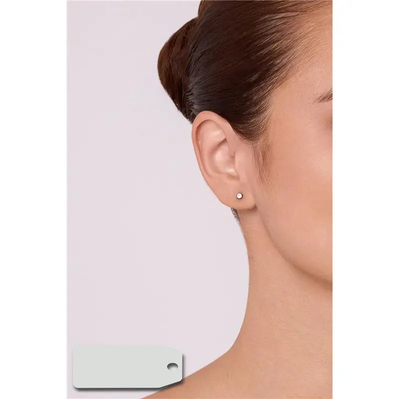 POINT OF LIGHT EARRING 3 MM - SECOND HOLE RHODIUM/AQUAMARINE/SMOOTH