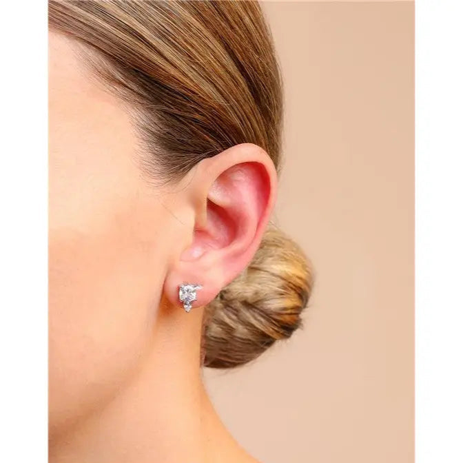 6MM SQUARE EARRING WITH 3MM DROP UNDERNEATH RHODIUM/CRYSTAL/SMOOTH
