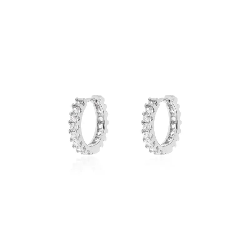 16 MM BAGUETTE RING WITH SQUARES, RHODIUM/WITHOUT STONE/WHITE ZIRCONIA