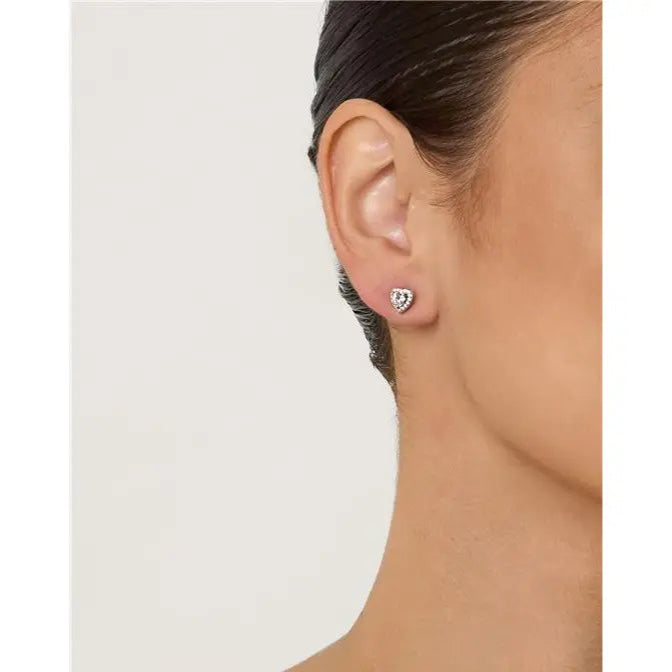 4 MM HEART EARRING WITH RHODIUM/CRYSTAL/WHITE ZIRCONIA SETTING AROUND