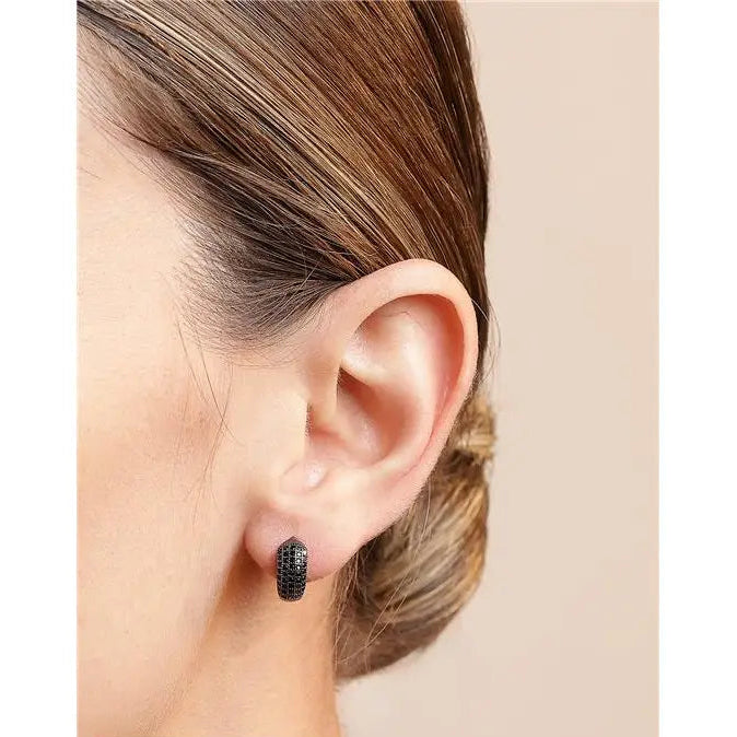 12 MM HALF RING SETTING FIVE ROWS BLACK/WITHOUT STONE/BLACK ZIRCONIA