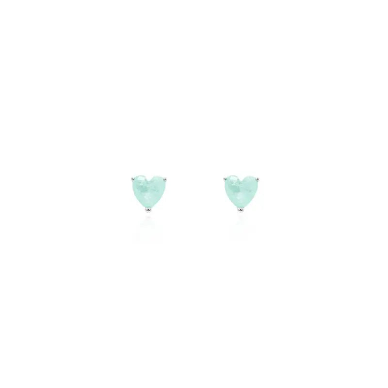 HEART EARRING 6 MM SMOOTH RHODIUM/COLOMBIANA/SMOOTH