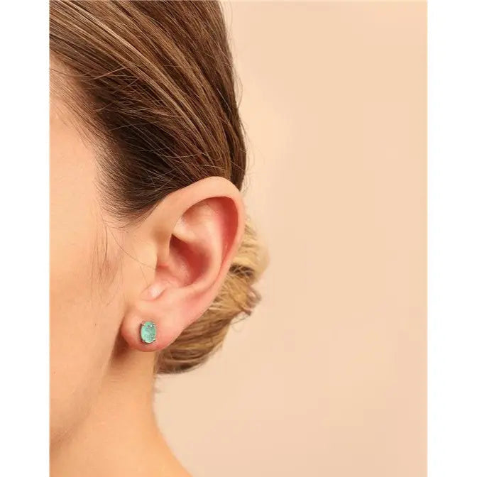 5 MM OVAL EARRINGS SMOOTH RHODIUM/COLOMBIANA/SMOOTH