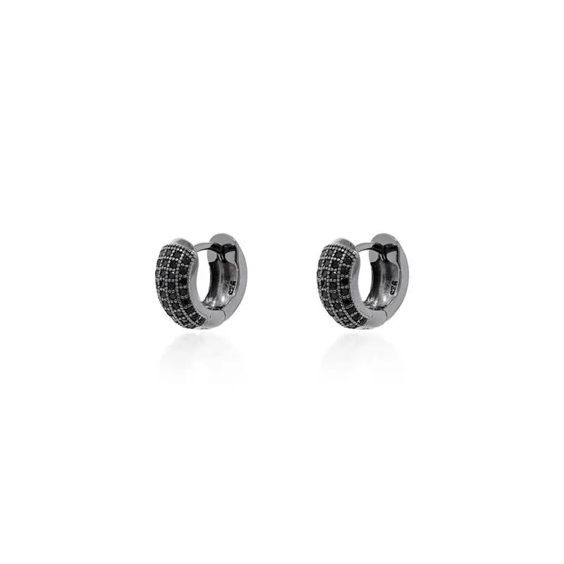12 MM HALF RING SETTING FIVE ROWS BLACK/WITHOUT STONE/BLACK ZIRCONIA