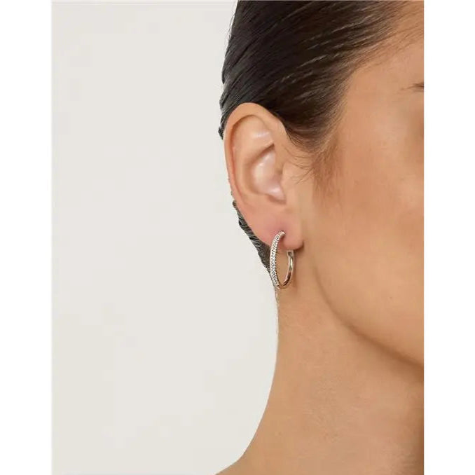 25 MM HALF RING SETTING TWO ROWS RHODIUM/WITHOUT STONE/WHITE ZIRCONIA