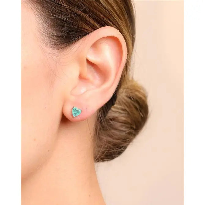 SECOND HOLE HEART 4MM RHODIUM/COLOMBIANA/SMOOTH