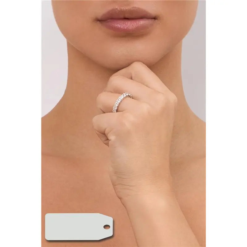 FULL SQUARE WEDDING RING 3 MM RHODIUM/CRYSTAL/SMOOTH