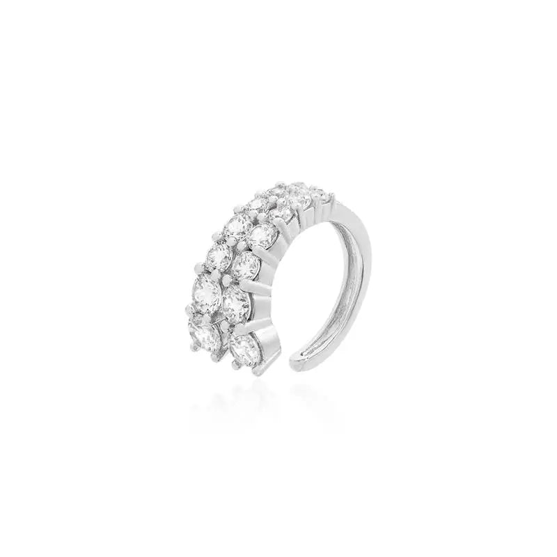 PIERCING TWO ROWS OF CRESCENT LIGHT POINTS RHODIUM/WITHOUT STONE/WHITE ZIRCONIA