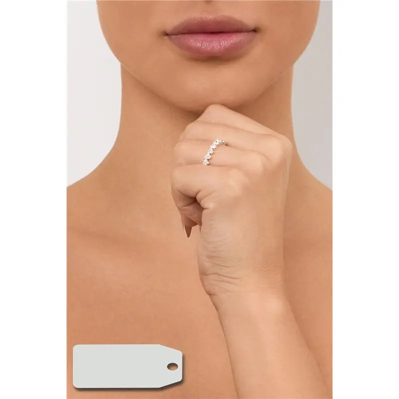 HEART-SHAPED ZIRCONIA RING RHODIUM/WITHOUT STONE/WHITE ZIRCONIA