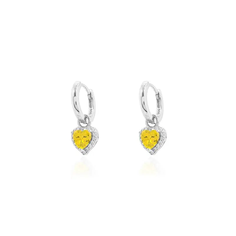 11 MM PLAIN RING WITH 5 MM HEART SETTING AROUND RHODIUM/YELLOW FANCY/WHITE ZIRCONIA