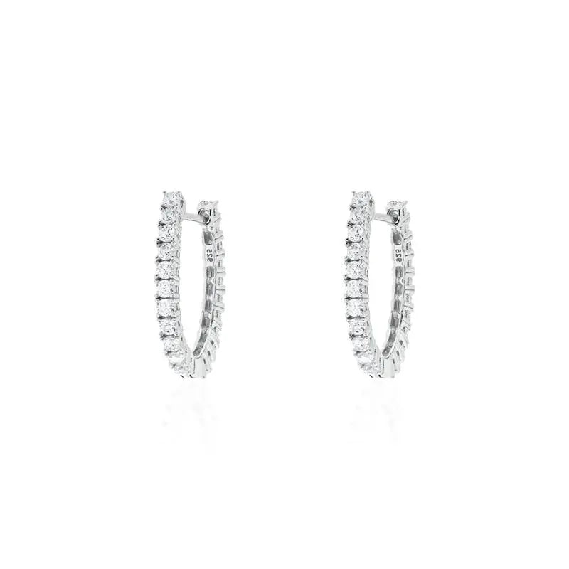 20 MM RING STUDDED ON BOTH SIDES RHODIUM/WITHOUT STONE/WHITE ZIRCONIA