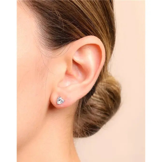 SECOND HOLE HEART 4MM RHODIUM/CRYSTAL/SMOOTH