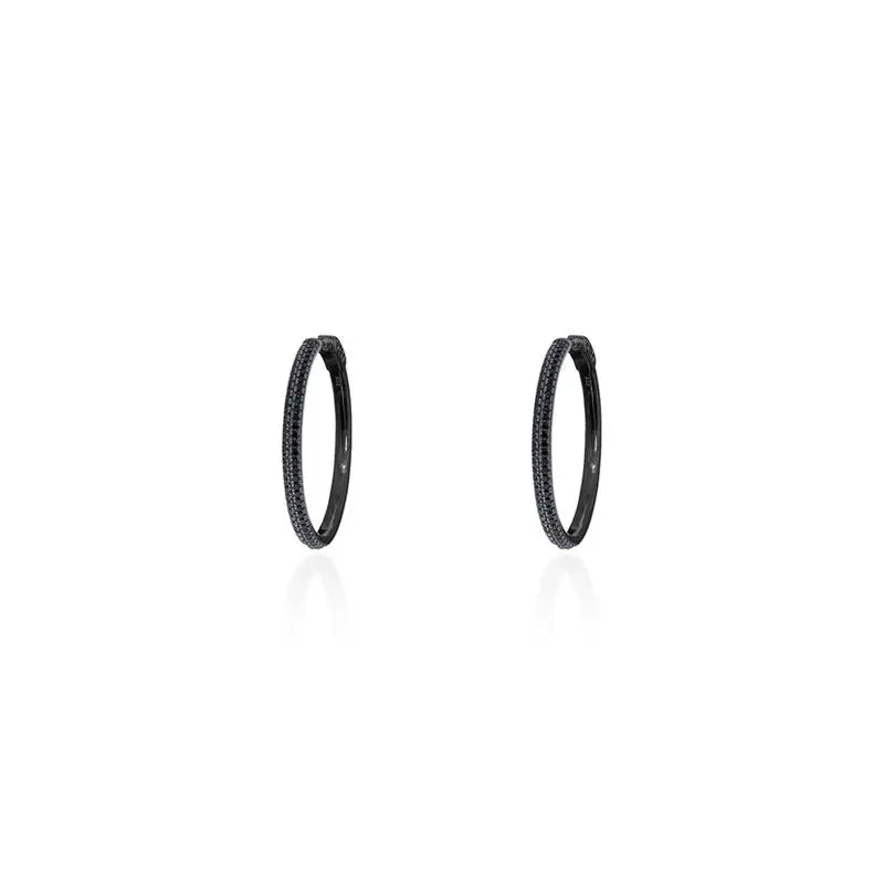 35 MM HALF RING SETTING TWO ROWS BLACK/WITHOUT STONE/BLACK ZIRCONIA
