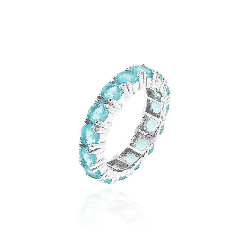 FULL ALLIANCE WITH LIGHT POINTS 4 MM RHODIUM/PARAÍBA/SMOOTH