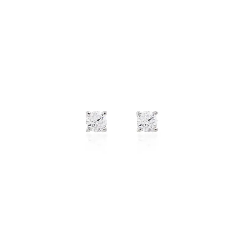 POINT OF LIGHT EARRING 3 MM - SECOND HOLE RHODIUM/CRYSTAL/SMOOTH