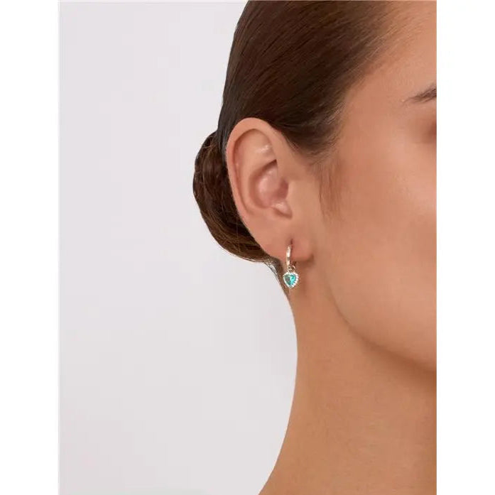 11 MM PLAIN RING WITH 5 MM HEART SETTING AROUND RHODIUM/PARAÍBA/WHITE ZIRCONIA