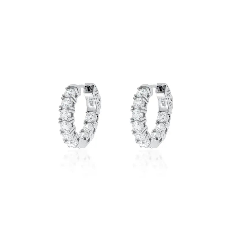 18 MM ROUND RING 3 MM HALF SETTING INSIDE AND OUTSIDE RHODIUM/CRYSTAL/SMOOTH