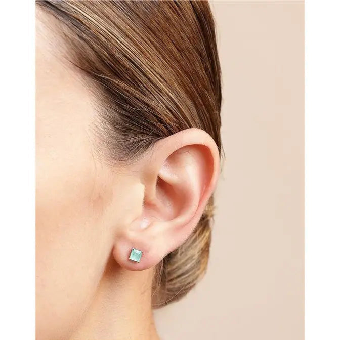 SECOND SQUARE HOLE 4MM RHODIUM/COLOMBIANA/SMOOTH