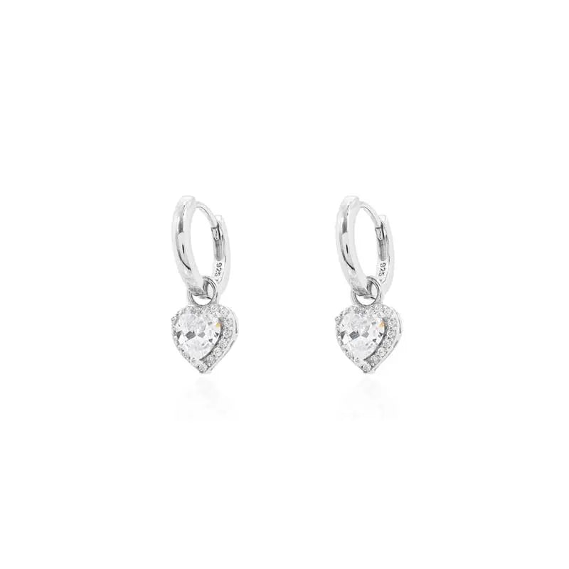 11 MM PLAIN RING WITH 5 MM HEART SETTING AROUND RHODIUM/CRYSTAL/WHITE ZIRCONIA