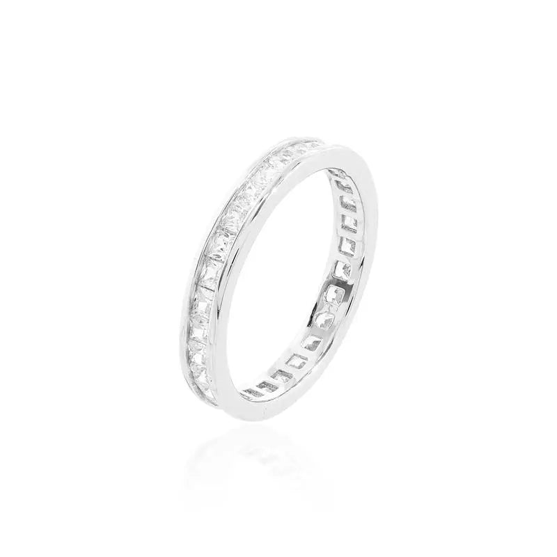 Fede Intera Cravejata in Rodio - Zirconia Bianca