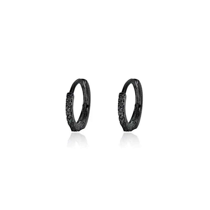 9 MM HALF BLACK SETTING HOOP/WITHOUT STONE/BLACK ZIRCONIA