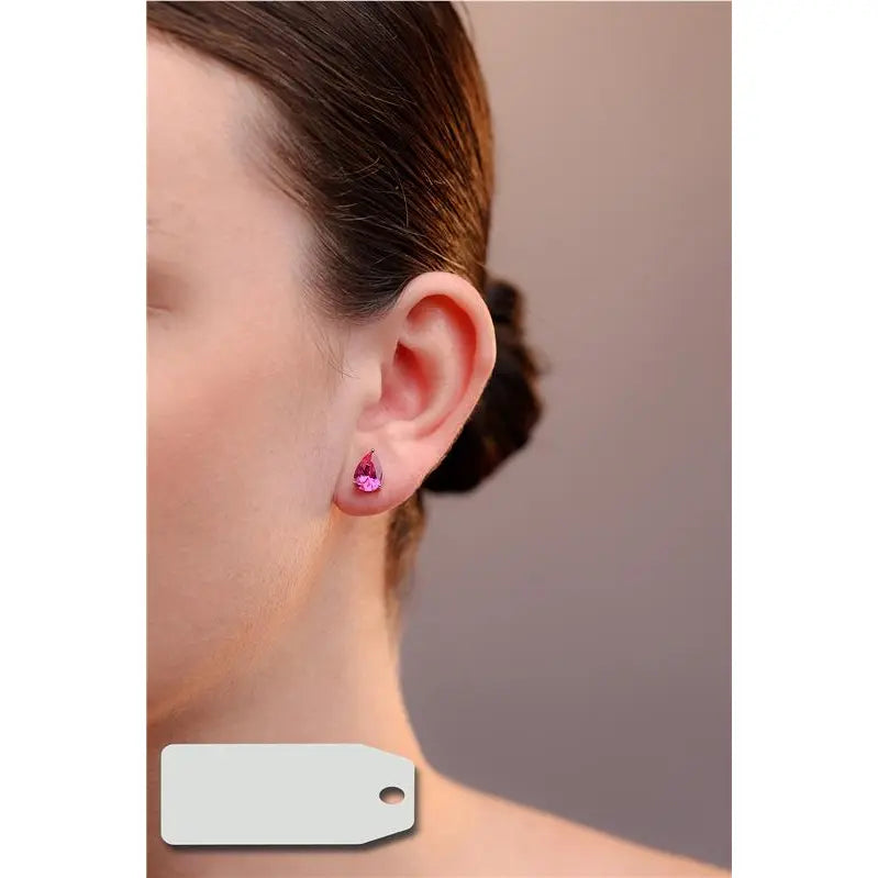 SMOOTH DROPS RHODIUM/SAPPHIRE PINK/SMOOTH