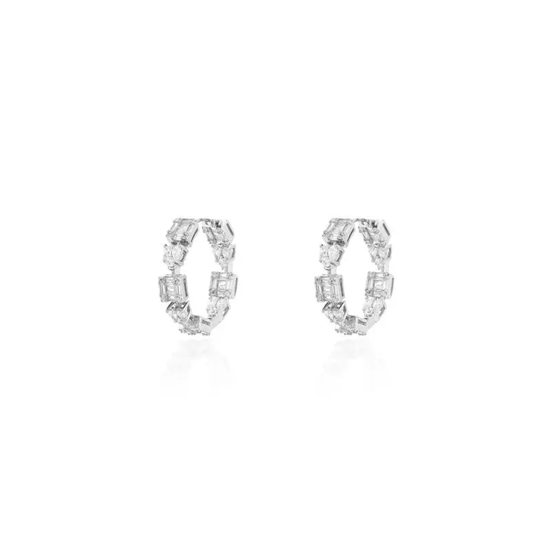 25 MM RING INTERCALATING BAGUETTE SQUARE AND HEART STUDDED INSIDE AND OUTSIDE RHODIUM/WITHOUT STONE/WHITE ZIRCONIA