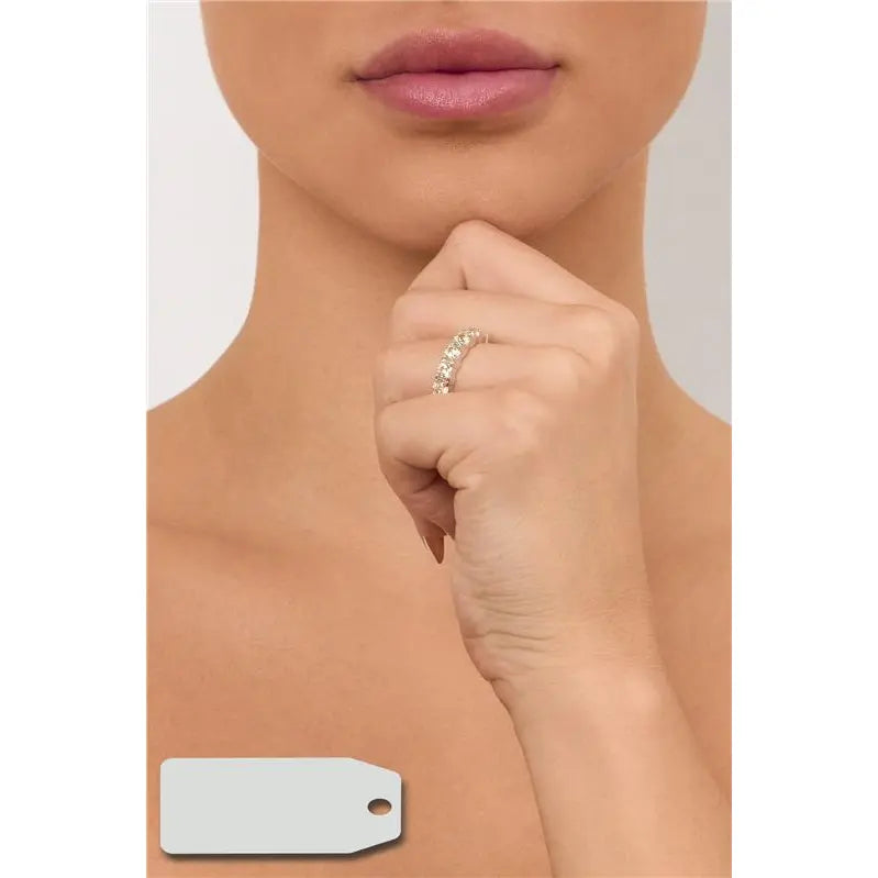 FULL WEDDING RING WITH LIGHT POINTS 4 MM RHODIUM/YELLOW FANCY/SMOOTH