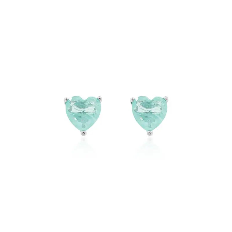 SECOND HOLE HEART 4MM RHODIUM/COLOMBIANA/SMOOTH