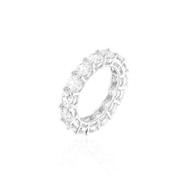 FULL WEDDING RING WITH LIGHT POINTS 5 MM RHODIUM/WITHOUT STONE/WHITE ZIRCONIA