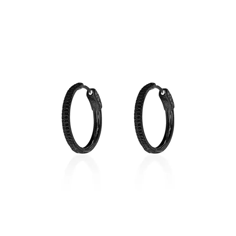 25 MM HALF RING SETTING TWO ROWS BLACK/WITHOUT STONE/BLACK ZIRCONIA