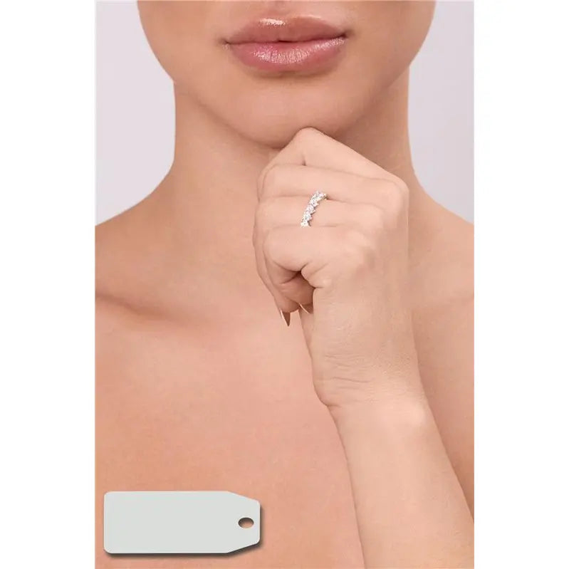 FULL WEDDING RING POINTS OF LIGHT 3 MM THREE CLAWS RHODIUM/WITHOUT STONE/WHITE ZIRCONIA