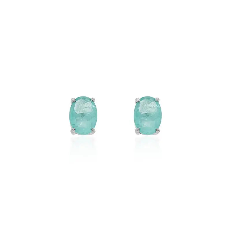 5 MM OVAL EARRINGS SMOOTH RHODIUM/COLOMBIANA/SMOOTH